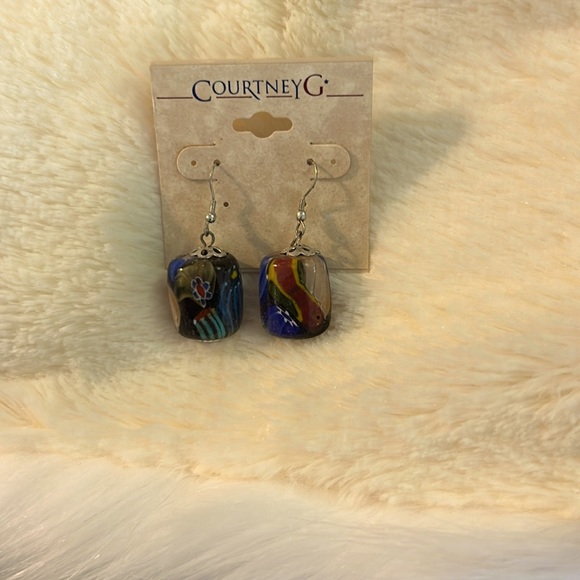 Multicolored earrings by Courtney G. New. - Picture 1 of 1